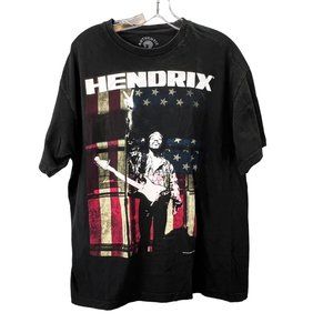 Jimi Hendrix T Shirt size XL Black Graphic Short Sleeve Authentic FLAW